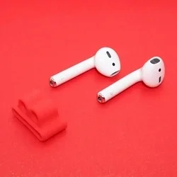 Okosóra szíjra rögzíthető headset tartó, piros szilikon (1db)-1