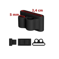 Okosóra szíjra rögzíthető headset tartó, zöld szilikon (1db)-1