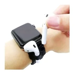 Okosóra szíjra rögzíthető headset tartó, zöld szilikon (1db)-2