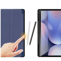 Tablettok Samsung Galaxy Tab S9+ 12,4 coll (SM-X810, SM-X816B) - DUX DUCIS DOMO kék ütésálló tok, ceruza tartóval-4