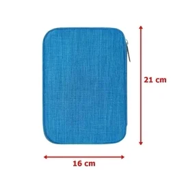 Univerzális táska digitális kiegészítőkhöz, cipzáras - világoskék-1