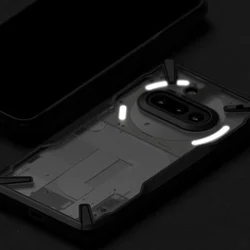 Telefontok Nothing Phone (3a) - Ringke Fusion X átlátszó/fekete hibrid hátlap tok-2