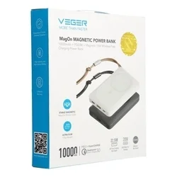 Veger W1151 powerbank - MagSafe kompatibilis fehér powerbank 10000mAh, 22,5W-4