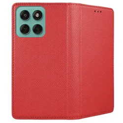 Motorola Edge 60 Fusion 5G telefontok - piros mágneses szilikon keretes könyvtok-2