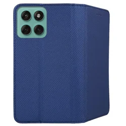 Motorola Edge 60 Fusion 5G telefontok - kék mágneses szilikon keretes könyvtok-2