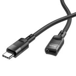 Hoco U107 - Type-C / Type-C (USB-C) hosszabító kábel, fekete, 1,2m-5