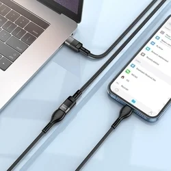Hoco U107 - Type-C / Type-C (USB-C) hosszabító kábel, fekete, 1,2m-6