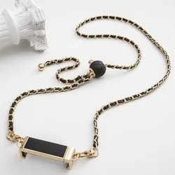 Telefontok: Univerzális - nyakba akasztó telefontartó fekete/arany lánccal-1