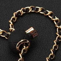 Telefontok: Univerzális - nyakba akasztó telefontartó fekete/arany lánccal-4