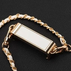 Telefontok: Univerzális - nyakba akasztó telefontartó fehér/arany lánccal-5