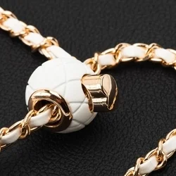 Telefontok: Univerzális - nyakba akasztó telefontartó fehér/arany lánccal-6