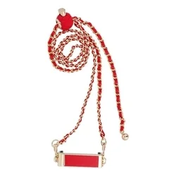 Telefontok: Univerzális - nyakba akasztó telefontartó piros/arany lánccal-1