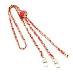 Telefontok: Univerzális - nyakba akasztó telefontartó piros/arany lánccal-2
