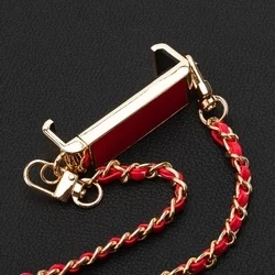 Telefontok: Univerzális - nyakba akasztó telefontartó piros/arany lánccal-7
