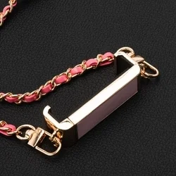 Telefontok: Univerzális - nyakba akasztó telefontartó pink/arany lánccal-4