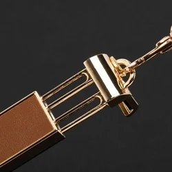 Telefontok: Univerzális - nyakba akasztó telefontartó barna/arany lánccal-4