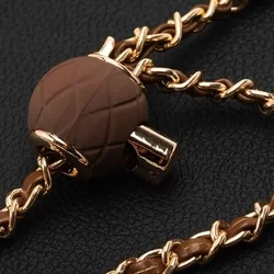 Telefontok: Univerzális - nyakba akasztó telefontartó barna/arany lánccal-6