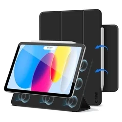 Tablettok iPad 2022 10.9 (iPad 10) - TECH-PROTECT MAGNETIC fekete smart case ceruza tartóval, mágneses rögzítéssel-1