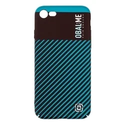 OBAL:ME Flossy Stripes telefontok - iPhone SE 2020 - műanyag hátlap tok, fekete/türkiz-1