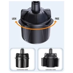 XO C105 - univerzális pohártartóba rögzíthető autós tartó, fekete-4