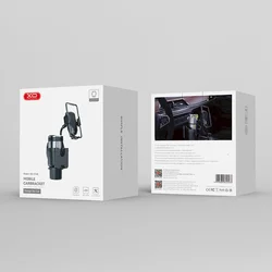 XO C140 - univerzális pohártartóba rögzíthető autós tartó, fekete-5