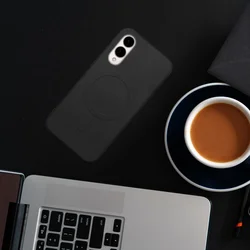 Samsung Galaxy S25 Edge telefontok - MagSafe kompatibilis fekete szilikon hátlap tok-4