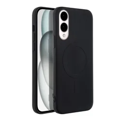 Samsung Galaxy S25 Edge telefontok - MagSafe kompatibilis fekete szilikon hátlap tok-1