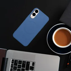 Samsung Galaxy S25 Edge telefontok - MagSafe kompatibilis kék szilikon hátlap tok-4