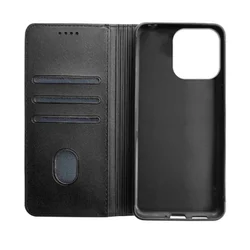 Honor 400 Lite 5G - Flipcover - mágneses szilikon keretes fekete könyvtok-2