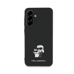 Telefontok Samsung Galaxy A56 5G - Karl Lagerfeld - Karl & Choupette - hátlap tok, fekete-1
