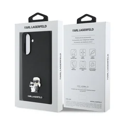 Telefontok Samsung Galaxy A56 5G - Karl Lagerfeld - Karl & Choupette - hátlap tok, fekete-5