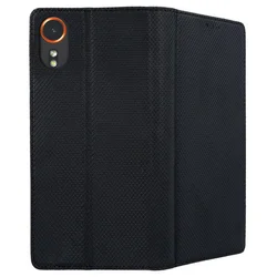 Samsung Galaxy Xcover 7 5G telefontok - fekete mágneses szilikon keretes könyvtok-1