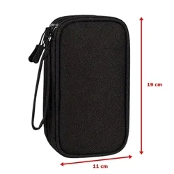 Univerzális két rekeszes táska digitális kiegészítőkhöz, cipzáras - fekete-3