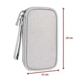 Univerzális két rekeszes táska digitális kiegészítőkhöz, cipzáras - szürke-2