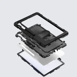 Samsung Galaxy Tab S10 FE+ 13,1 coll (SM-X620, SM-X626) tablettok - SOLID360 ütésálló, kitámasztható, fekete tablet tok-4