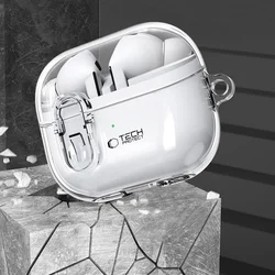 Samsung Galaxy Buds 3 / Buds 3 Pro tartó - Tech- Protect Flexair átlátszó tok, karabinerrel-2