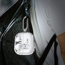 Samsung Galaxy Buds 3 / Buds 3 Pro tartó - Tech- Protect Flexair átlátszó tok, karabinerrel-4