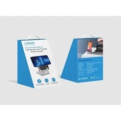 Vegger Y53 - asztali telefontartó töltővel - Wireless töltés, 15W-3