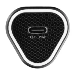 BlueStar fekete szivartöltőfej 3A, 20W + fekete Type-C / Type-C (USB-C) kábel, 1m-2