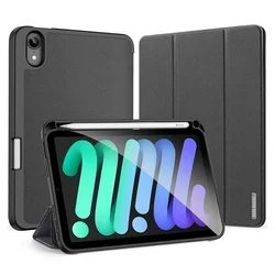 iPad mini 7 2024 - DUX DUCIS DOMO fekete ütésálló tok, ceruza tartóval-1