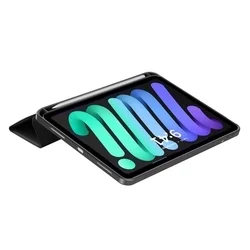 iPad mini 7 2024 tablettok - fekete smart case, ceruza tartóval-3