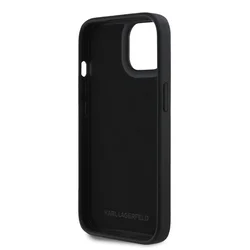 Telefontok iPhone 13 - Karl Lagerfeld 3D Rubber Glitter Log fekete hátlap tok-5