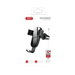 XO C37 - Univerzális gravitációs, szellőzőrácsra rögzíthető, 360°-ban forgatható autós telefontartó, fekete-3