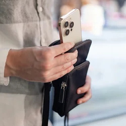 Univerzális telefontartó táska, csuklóra és vállra helyezhető - fekete-7