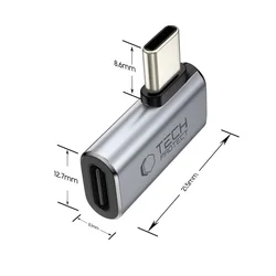 Tech-Protect Ultraboost Aa01 adapter- Type-C / Type-C (USB-C) porttal, 90°-ban elfordított, szürke-1