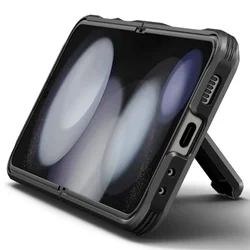 Samsung Galaxy Z Flip5 - SPIGEN Tough Armor Pro - fekete hátlap tok-8