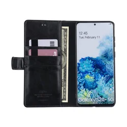 Telefontok Samsung Galaxy S20 Plus  - fekete ráhajtófüles könyvtok-4