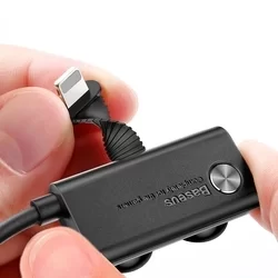 Töltő: Baseus gamer gyors töltő kábel - USB-Lightning, tapadókoronggal, fekete, 1,5A, 2 méter-2