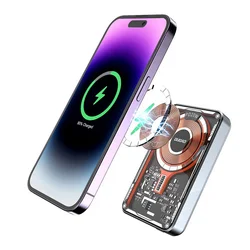 Dudao TGK1 Powerbank - szürke vezetékes (USB-C) és Wireless (MagSafe kompatibilis) power bank 10 000 mAh, 15W-4