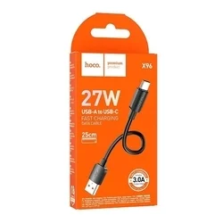 HOCO X96 - USB / Type-C (USB-C) fekete kábel, 2,4A / 27W, 25 cm-3